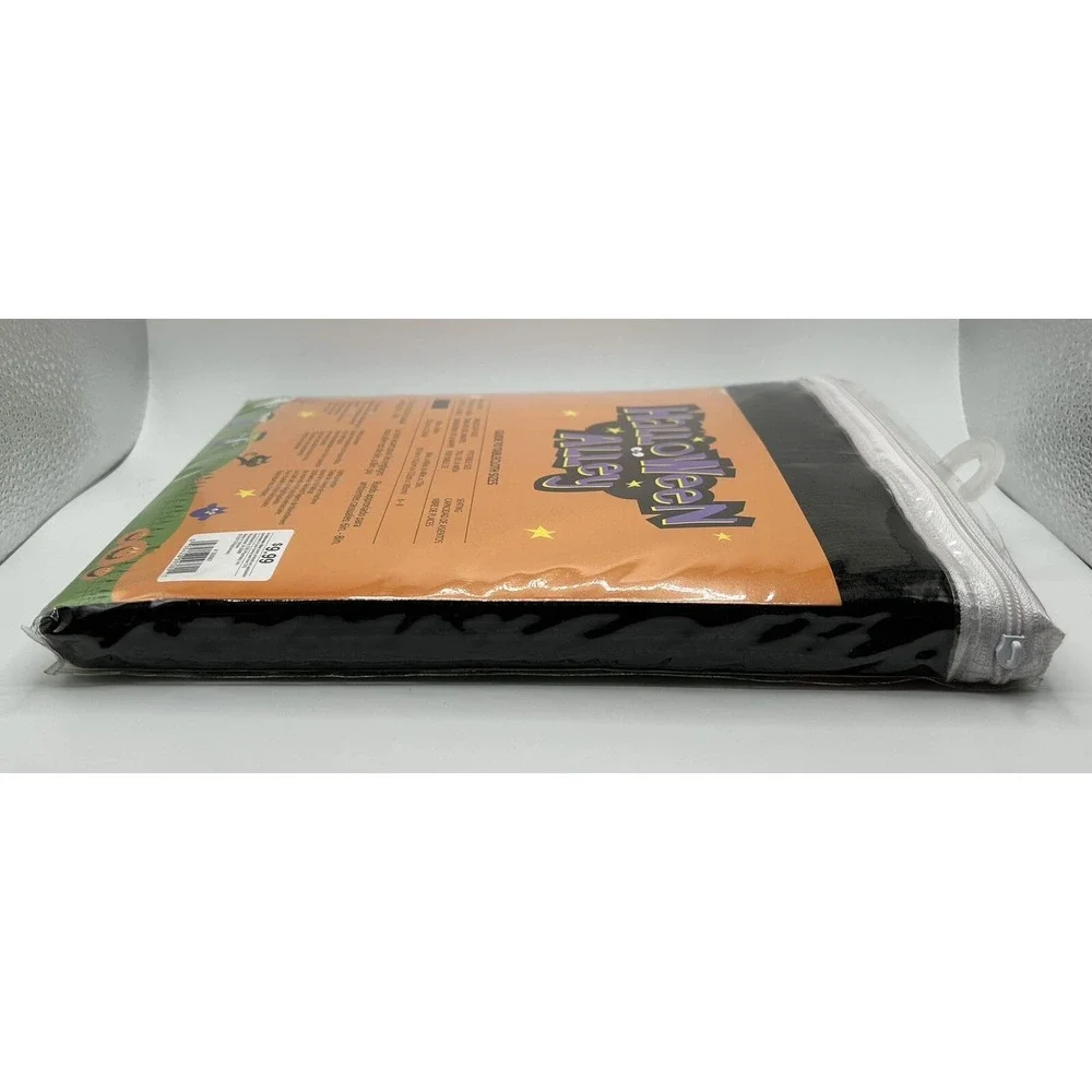 Halloween Alley Black Lace Dancing Skeleton Pumpkin Tablecloth 60in‎ X 84in